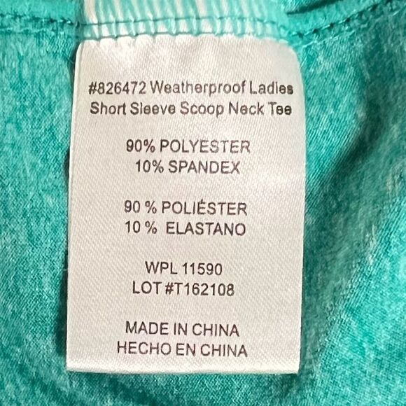Weatherproof 32 Degrees Women's Scoop Neck Tee M Turquoise Short Sleeve Casual - Picture 4 of 5